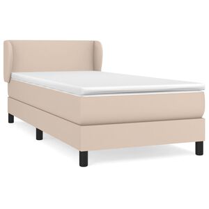 vidaXL Κρεβάτι Boxspring με Στρώμα Καπουτσίνο 80x200 εκ. Συνθ. Δέρμα