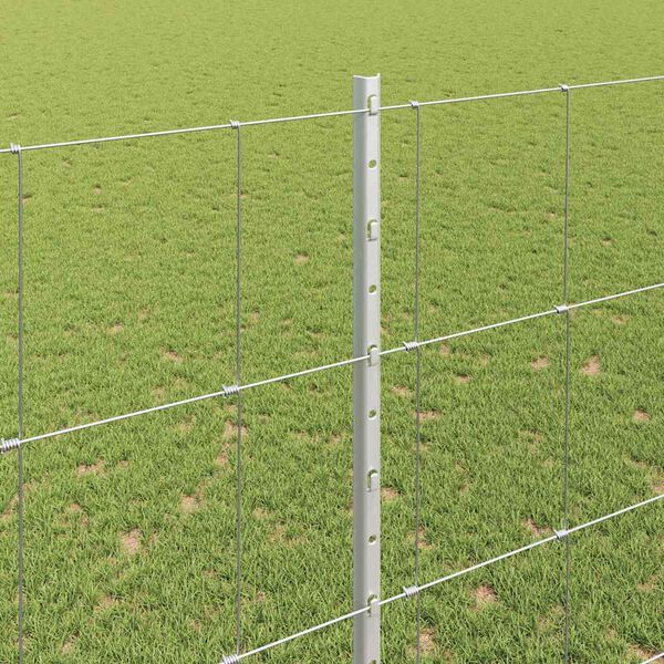 vidaXL Τείχος και Πόστ Ασημί 1,5 x 50 m Ατσάλι