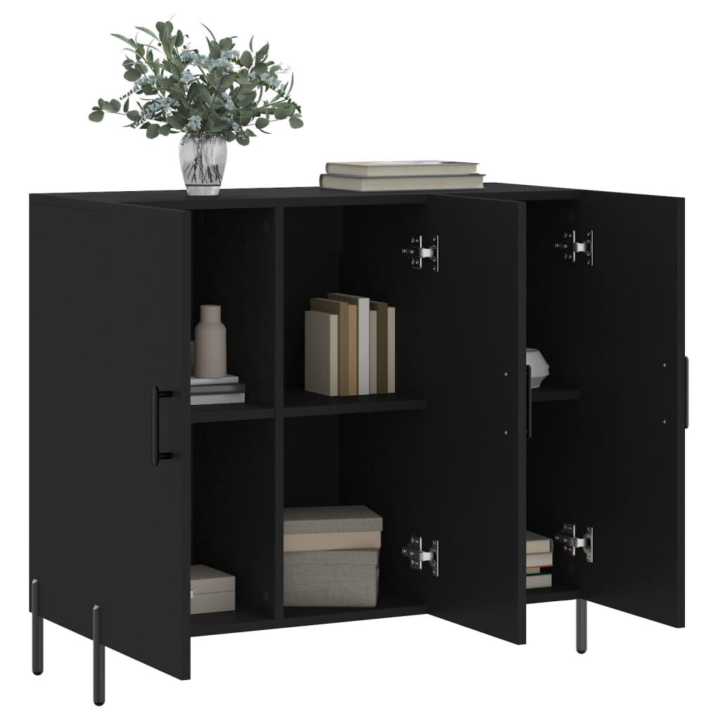 vidaXL Ντουλάπι Μαύρο 90 x 34 x 80 εκ. από Επεξεργασμένο Ξύλο