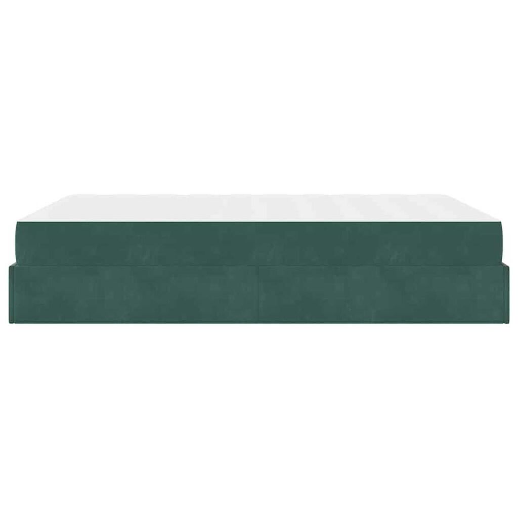 vidaXL Σκελετός Κρεβατιού Σκούρο πράσινο 140 x 200 cm Βελούδο