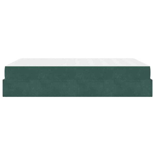 vidaXL Σκελετός Κρεβατιού Σκούρο πράσινο 140 x 200 cm Βελούδο
