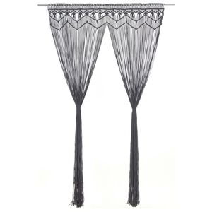 vidaXL Κουρτίνα Μακραμέ Ανθρακί 140 x 240 εκ. Βαμβακερή