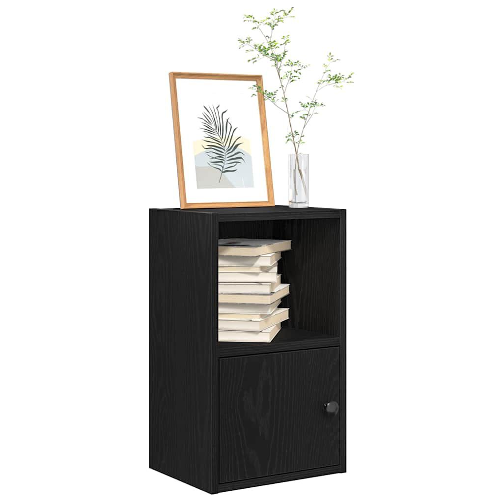 vidaXL Βιβλιοθήκη Μαύρη Δρυς 31x24x52 cm Κατασκευασμένο ξύλο