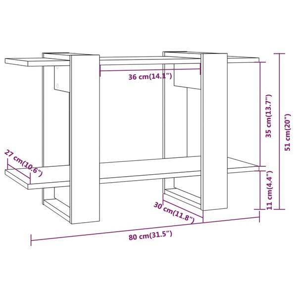 vidaXL Βιβλιοθήκη/Διαχωριστικό Χώρου Λευκό 80 x 30 x 51 εκ.