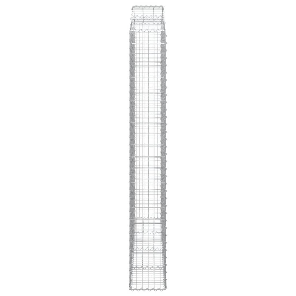 vidaXL Συρματοκιβώτια Τοξωτά 3 τεμ. 200x30x220/240 εκ. Γαλβαν. Ατσάλι