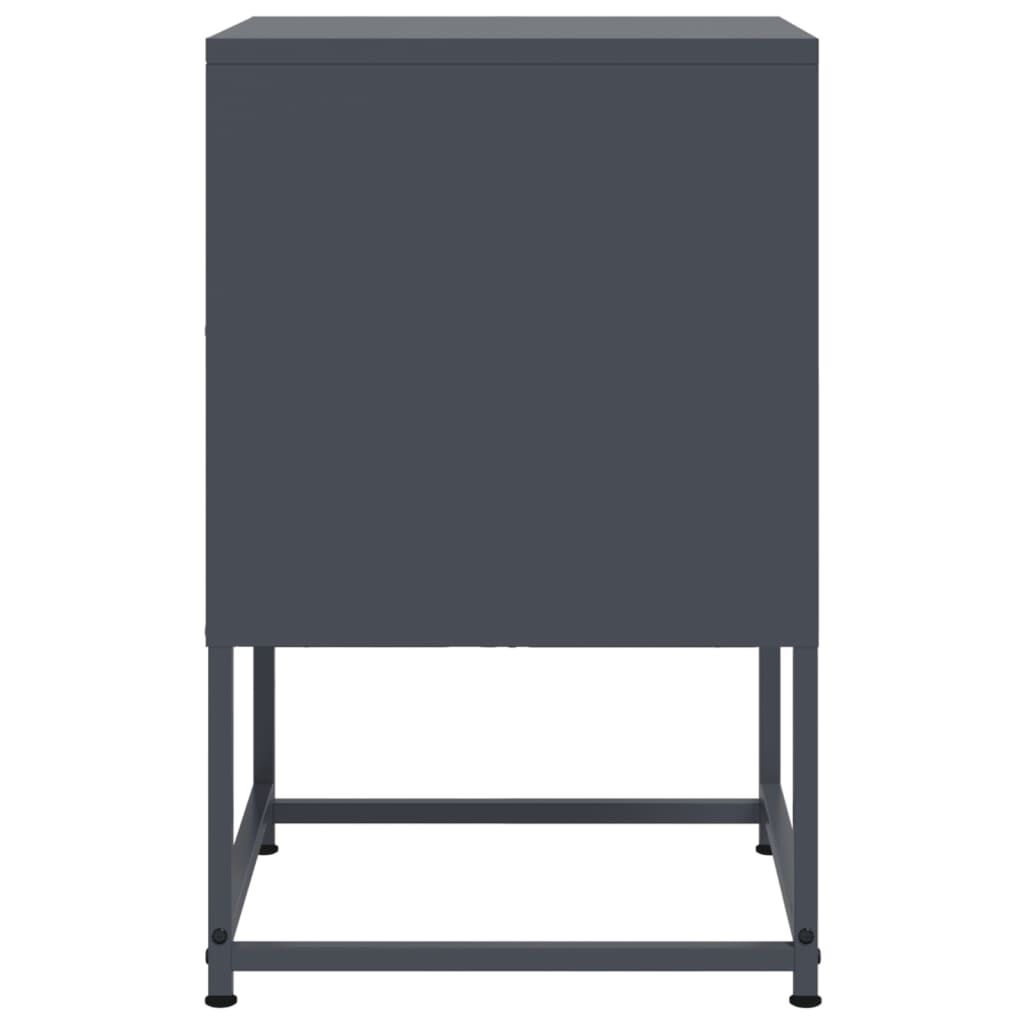 vidaXL Κομοδίνο Ανθρακί 36 x 39 x 60,5 εκ. Ατσάλινο