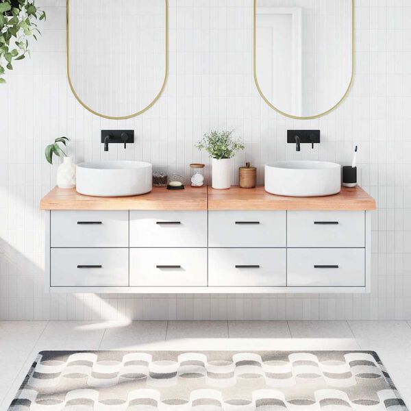 vidaXL Πάγκος Μπάνιου Αν. Καφέ 180x60x(2-6) εκ. Επεξεργ. Μασίφ Ξύλο