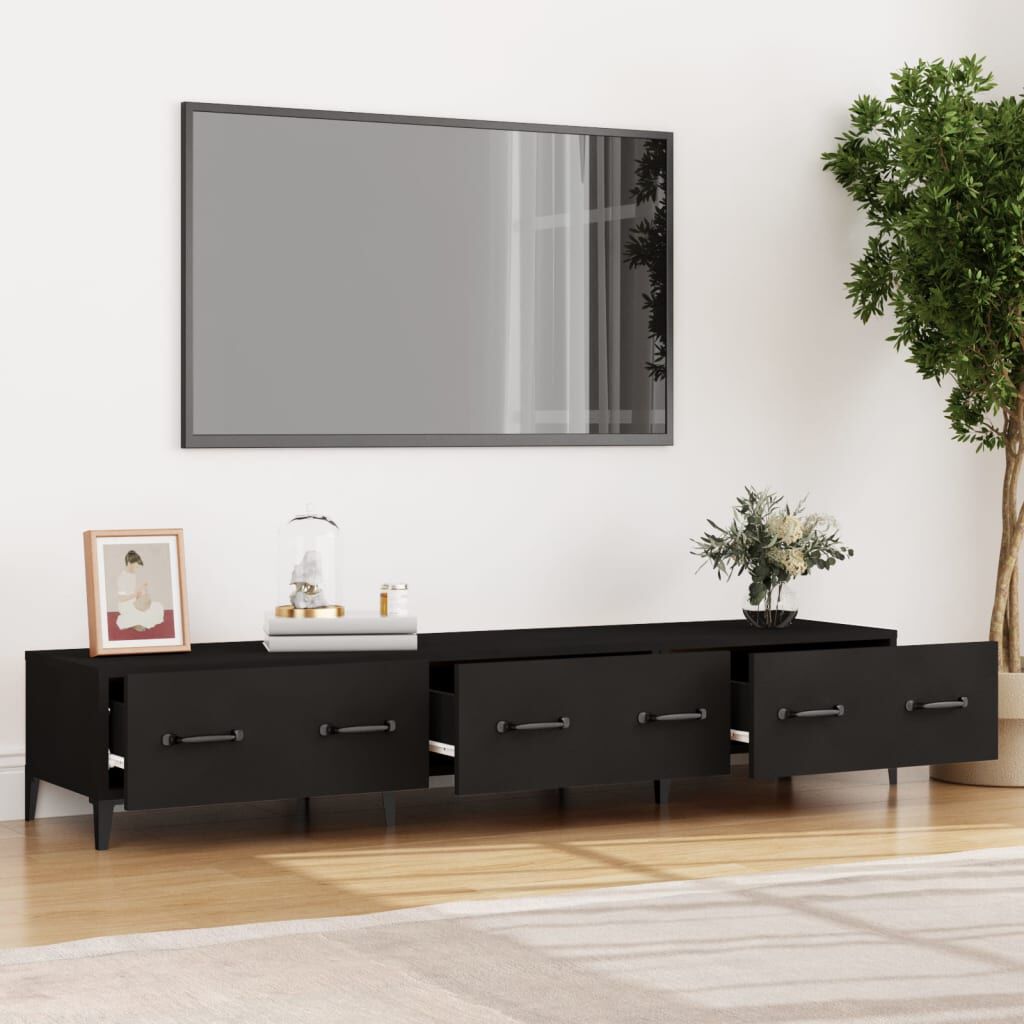 vidaXL Έπιπλο Τηλεόρασης Μαύρο 150x34,5x30 εκ. από Επεξεργασμένο Ξύλο