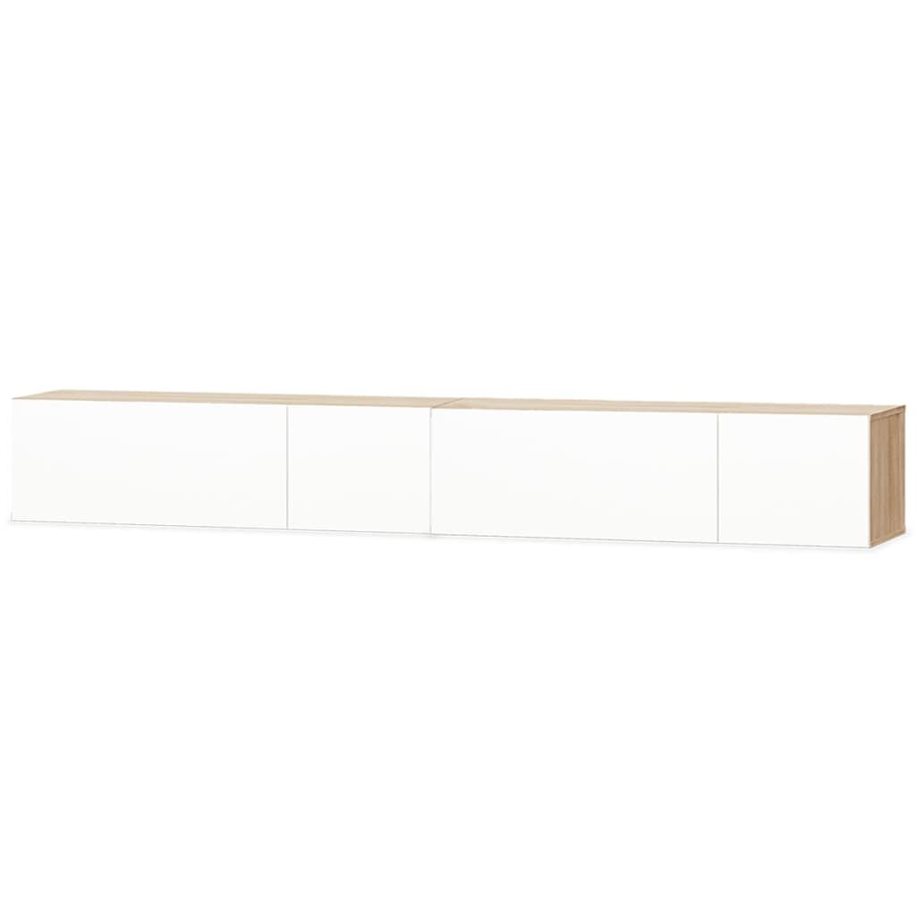 vidaXL Έπιπλα Τηλεόρασης 2 τεμ. Λευκό/Δρυς 120x40x34 εκ. Επεξ. Ξύλο