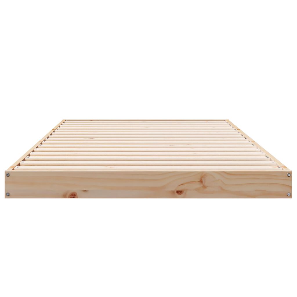 vidaXL Κρεβάτι Δαπέδου Λευκό 100x220 εκ. Μασίφ Ξύλο Πευκό