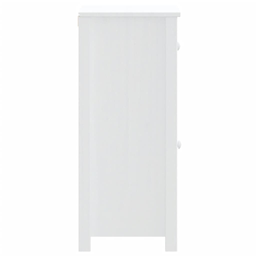 vidaXL Ντουλάπι Μπάνιου BERG Λευκό 40 x 34 x 80 εκ. Μασίφ Ξύλο Πεύκου