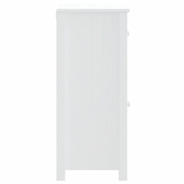 vidaXL Ντουλάπι Μπάνιου BERG Λευκό 40 x 34 x 80 εκ. Μασίφ Ξύλο Πεύκου