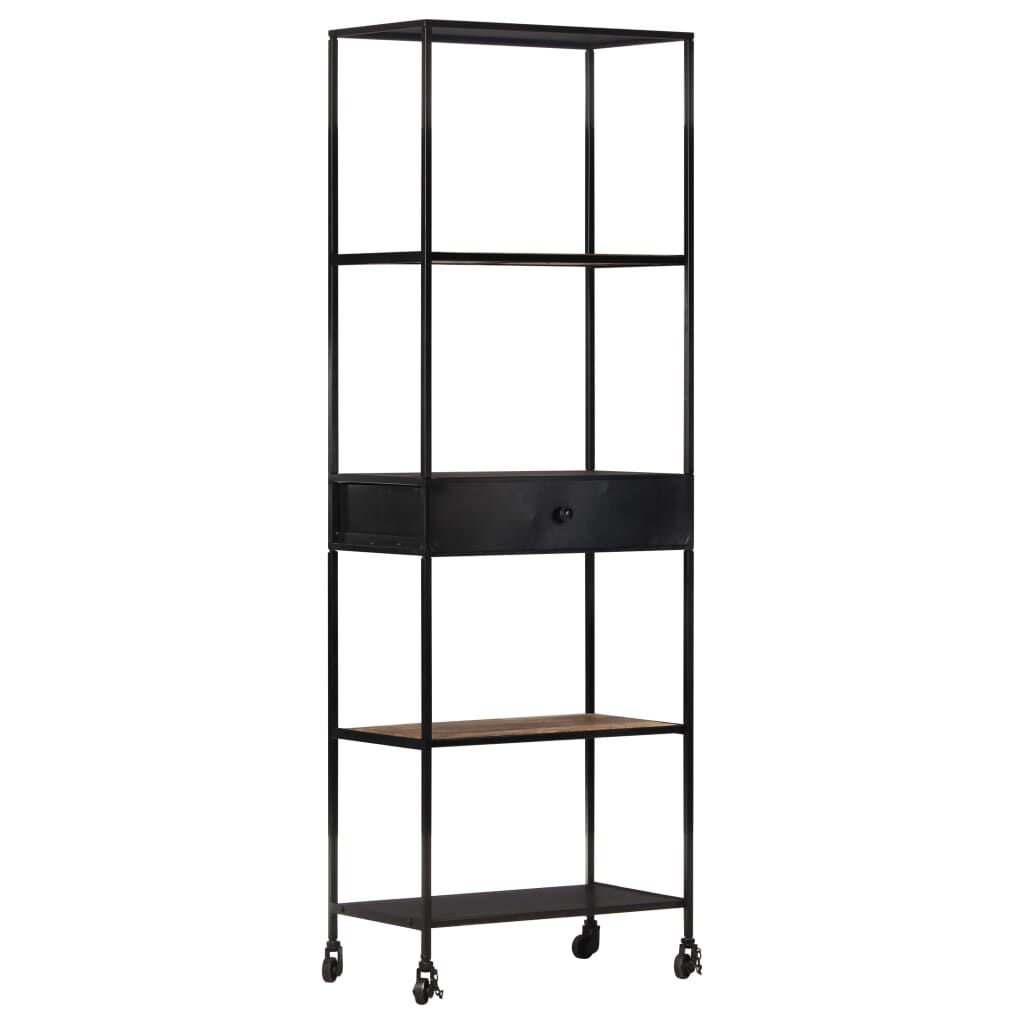 vidaXL Βιβλιοθήκη 60x35x180 εκ. από Ακατέργαστο Ξύλο Μάνγκο & Σίδηρο