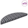 vidaXL Αυτοκόλλητα Ματ Σκαλοπατιών 15 pcs Γκρι 56 x 17 x 3 cm