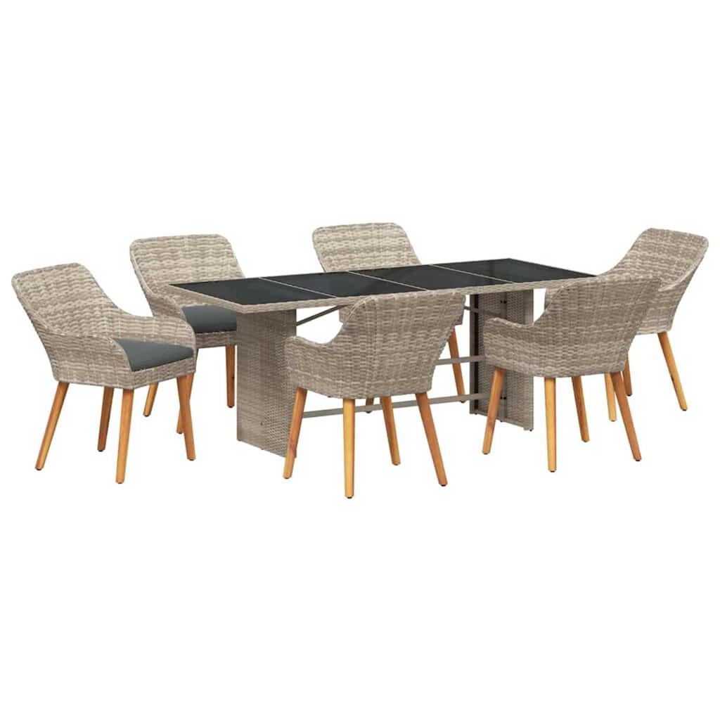 vidaXL Σετ Εξωτερικής Τραπέζης 7 pcs Ανοιχτό γκρι