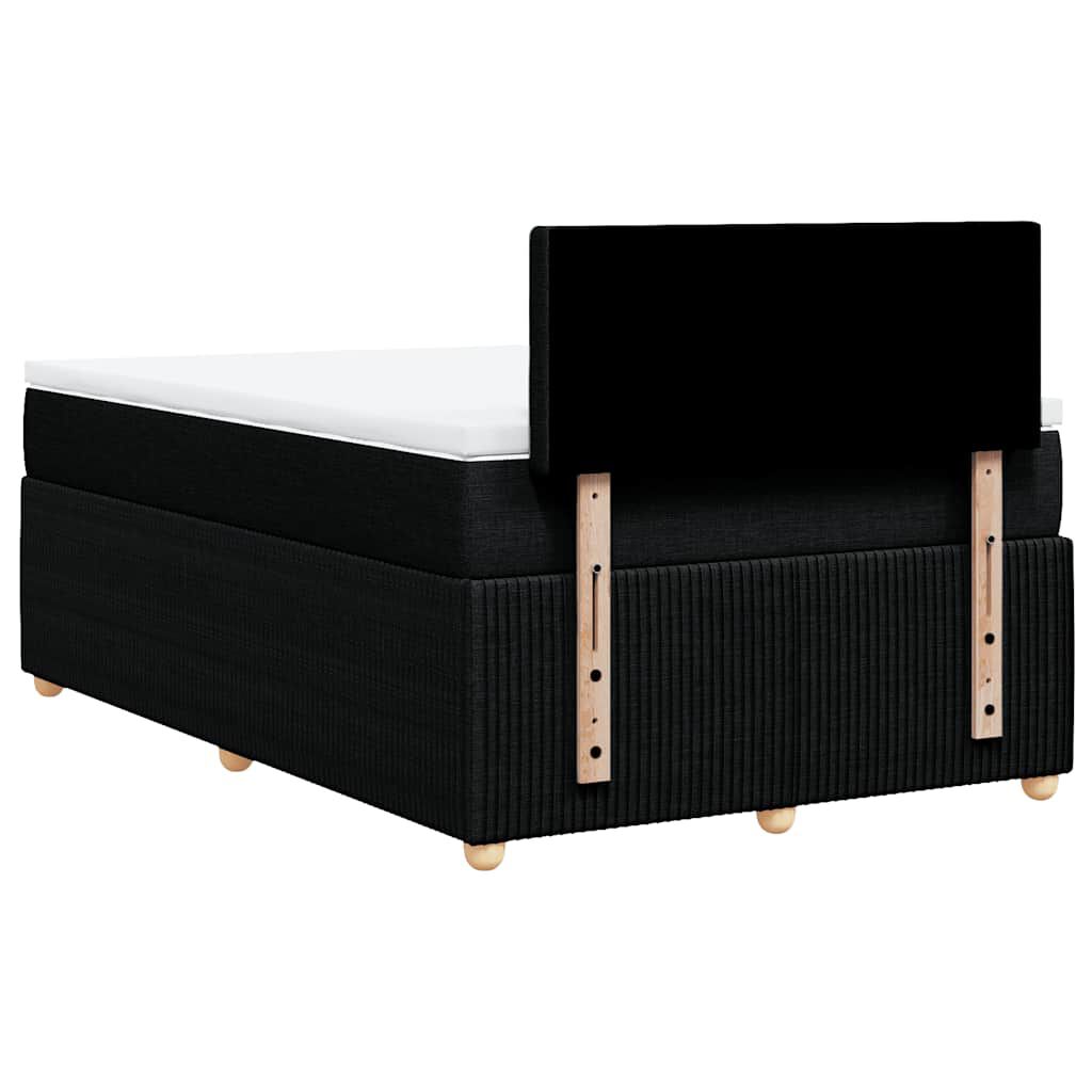 vidaXL Κρεβάτι Boxspring με Στρώμα Μαύρο 120x200 εκ. Υφασμάτινο