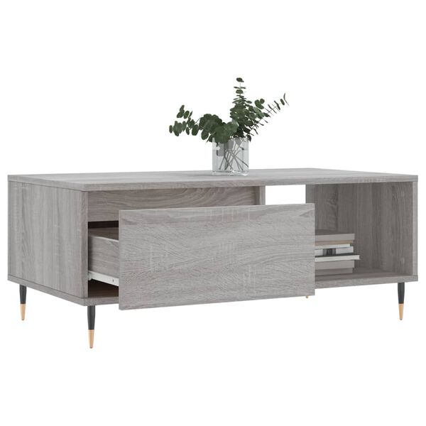 vidaXL Τραπεζάκι Σαλονιού Γκρι Sonoma 90x50x36,5εκ. Επεξεργασμένο Ξύλο