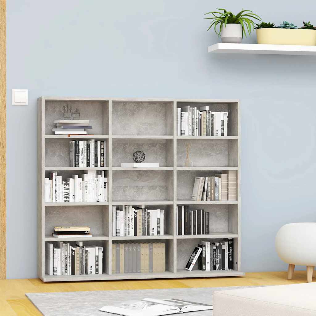 vidaXL Έπιπλο για CD Γκρι του Σκυροδέματος 100x23x89,5 εκ. Επεξ. Ξύλο