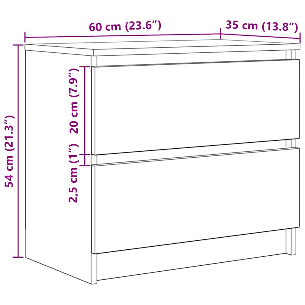 vidaXL Έπιπλο Τηλεόρασης Γκρι Σκυροδέματος 60x35x54 εκ. Επεξεργ. Ξύλο