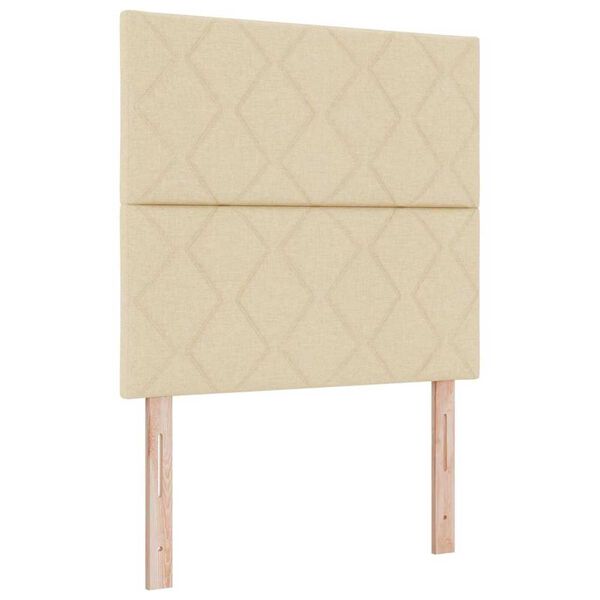 vidaXL Κρεβάτι με ελατήρια με στρώμα Κρεμ 90 x 190 cm ύφασμα