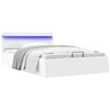 vidaXL Πλαίσιο Κρεβατιού με Αποθ. Χώρο/LED Λευκό 120x200 εκ. Δερματίνη