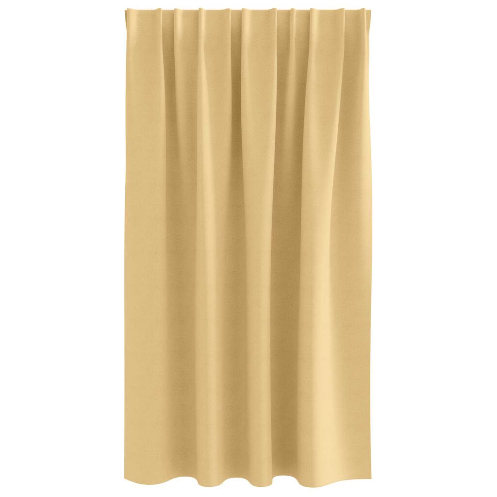vidaXL Κουρτίνες με κουρτίνες 2 pcs Μπεζ 140 x 140 cm Πολυεστέρας