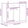 vidaXL Ντουλάπι Γκρι Sonoma 88x30x70 εκ. από Επεξεργασμένο Ξύλο