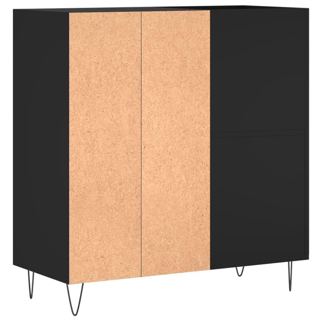 vidaXL Δισκοθήκη Μαύρη 84,5 x 38 x 89 εκ. από Επεξεργασμένο Ξύλο