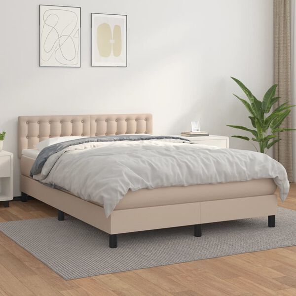 vidaXL &Kappa;&rho;&epsilon;&beta;ά&tau;&iota; Boxspring &mu;&epsilon; &Sigma;&tau;&rho;ώ&mu;&alpha; &Kappa;&alpha;&pi;&omicron;&upsilon;&tau;&sigma;ί&nu;&omicron; 140x200&epsilon;&kappa;.&alpha;&pi;ό &Sigma;&upsilon;&nu;&theta;.&Delta;έ&rho;&mu;&alpha;
