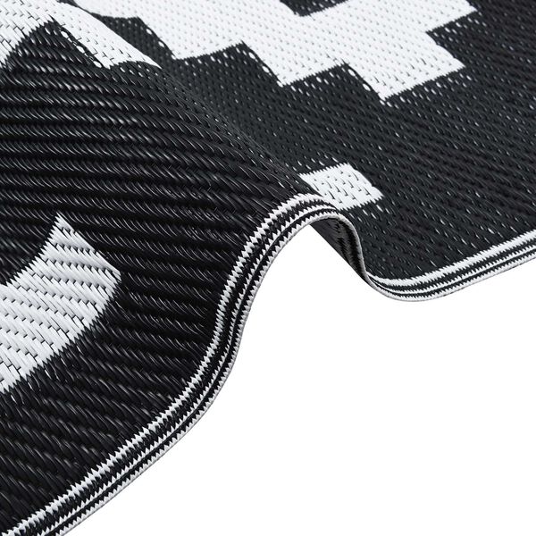vidaXL Εξωτερικό Χαλάκι 'ARAKIL' Λευκό και Μαύρο 300 x 400 cm PP