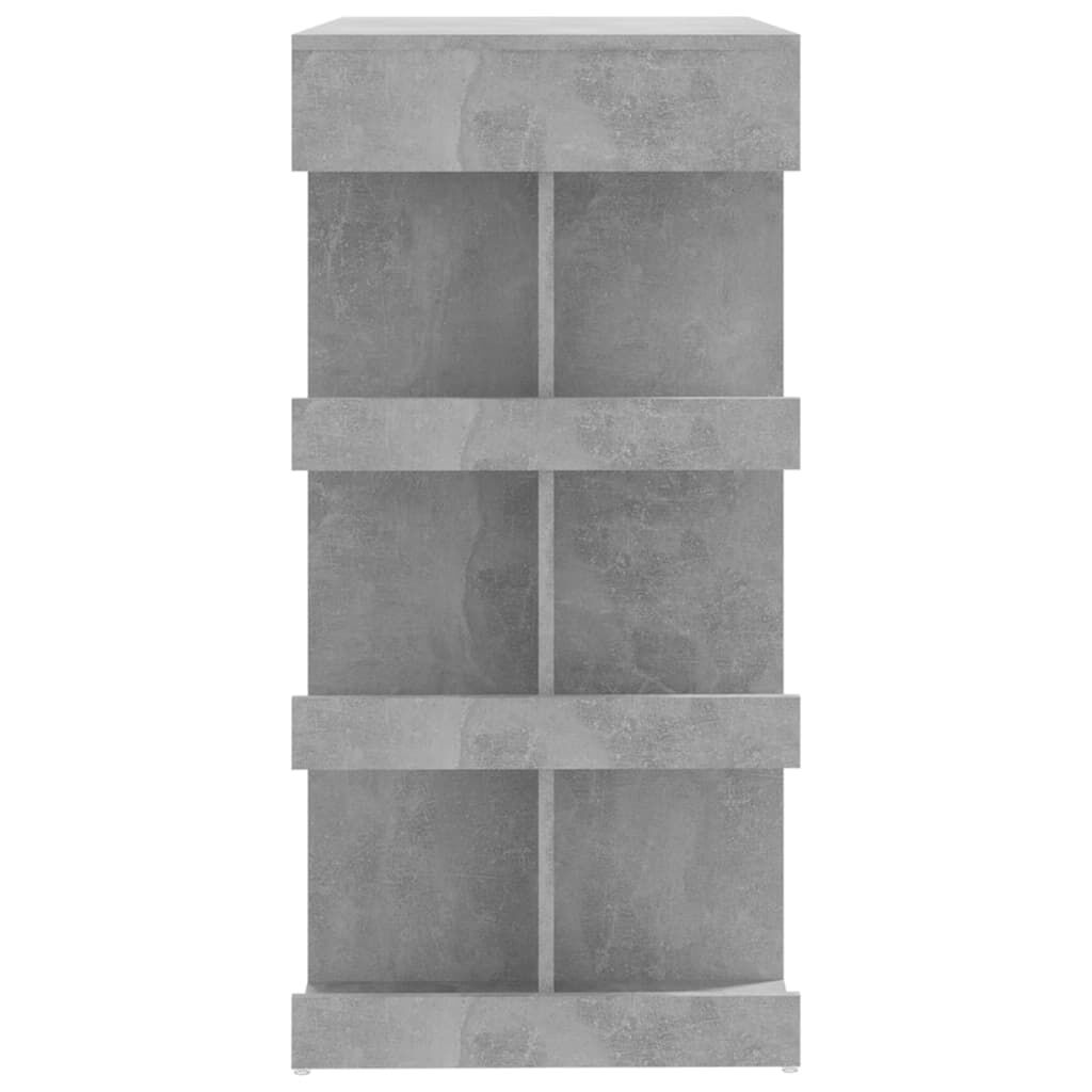 vidaXL Τραπέζι Μπαρ με Ράφια Γκρι Σκυρ. 100x50x101,5εκ. Επεξεργ. Ξύλο