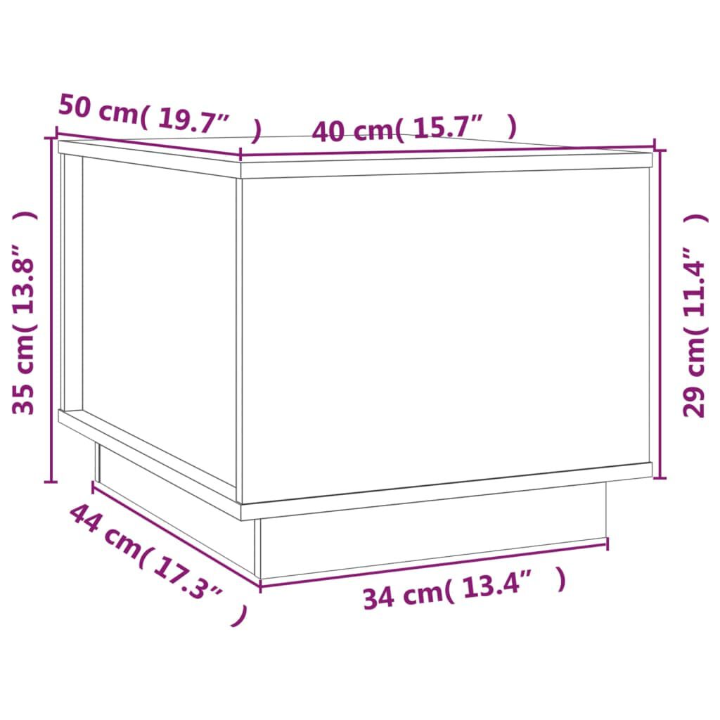 vidaXL Τραπεζάκι Σαλονιού Καφέ Μελί 40x50x35 εκ. Μασίφ Ξύλο Πεύκου