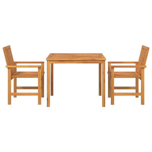 vidaXL Σέτ φαγητού για κήπο 3 pcs Καφέ 90 x 90 x 74 cm