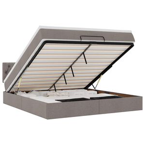 vidaXL &Omicron;&theta;&omega;&mu;&alpha;&nu;&iota;&kappa;ό &kappa;&rho;&epsilon;&beta;ά&tau;&iota; &mu;&epsilon; &sigma;&tau;&rho;ώ&mu;&alpha; & LEDs Taupe 160x200cm ύ&phi;&alpha;&sigma;&mu;&alpha;