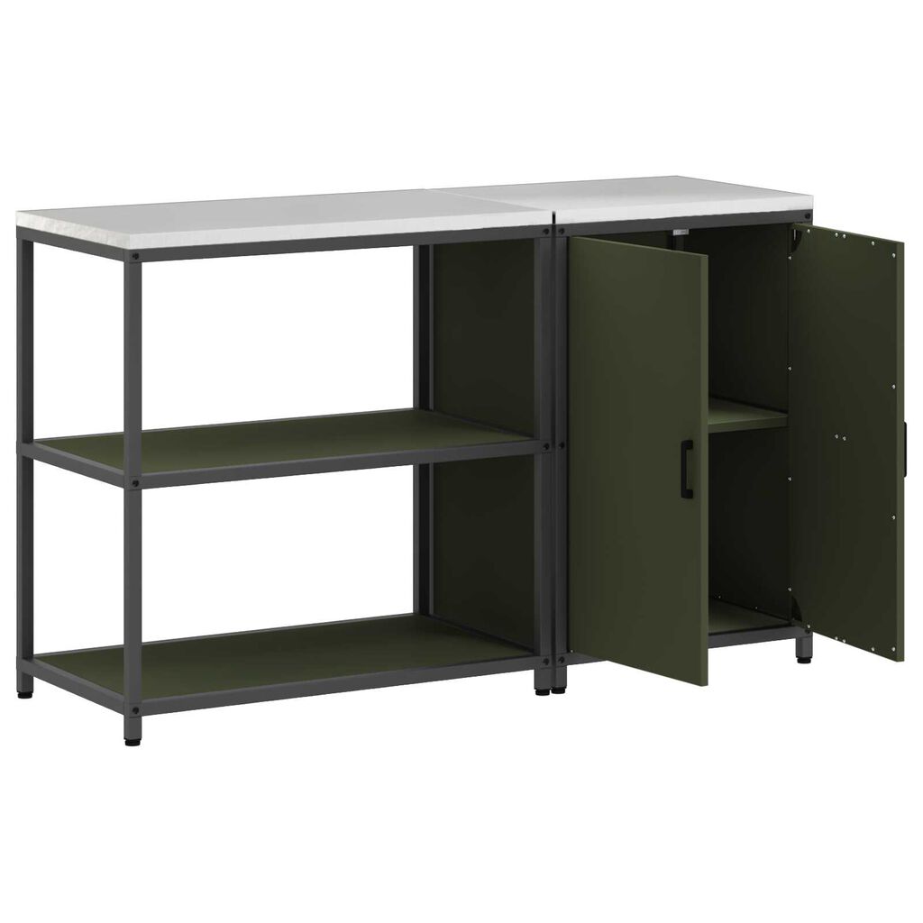 vidaXL Σετ Αποθήκευσης Κουζίνας 2 pcs Ελιά Πράσινη 150 x 50 x 92 εκ.