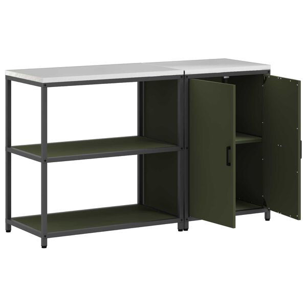 vidaXL Σετ Αποθήκευσης Κουζίνας 2 pcs Ελιά Πράσινη 150 x 50 x 92 εκ.