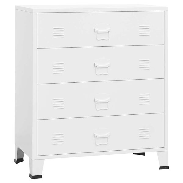 vidaXL Συρταριέρα Βιομηχανική Λευκή 78 x 40 x 93 εκ. Μεταλλική