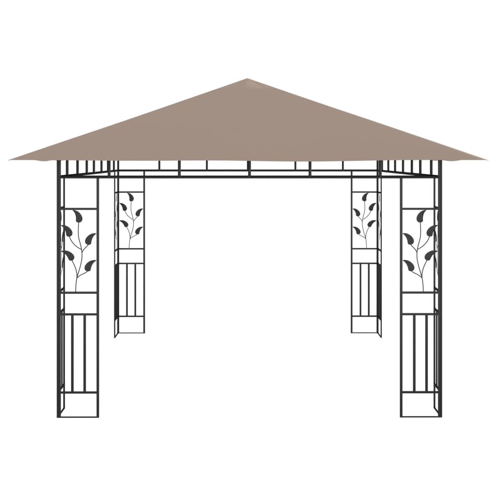 vidaXL Κιόσκι με Αντικουνουπικό Δίχτυ Taupe 4x3x2,73 μ. / 180 γρ./μ²