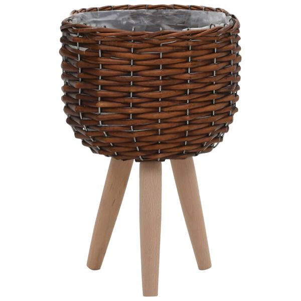 vidaXL Γλάστρες 3 τεμ. από Wicker με Επένδυση Πολυαιθυλενίου