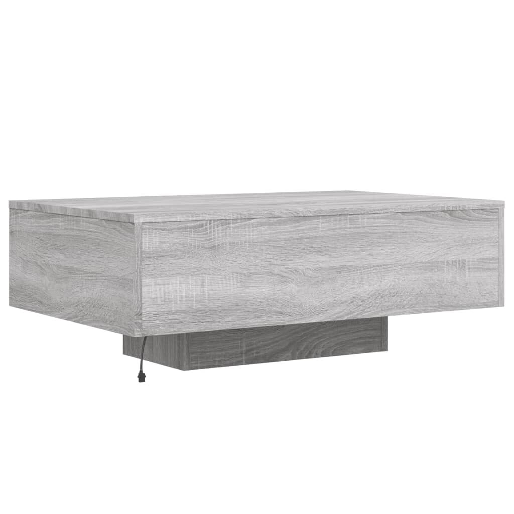 vidaXL Τραπεζάκι Σαλονιού με Φώτα LED Γκρι Sonoma 85x55x31 εκ.