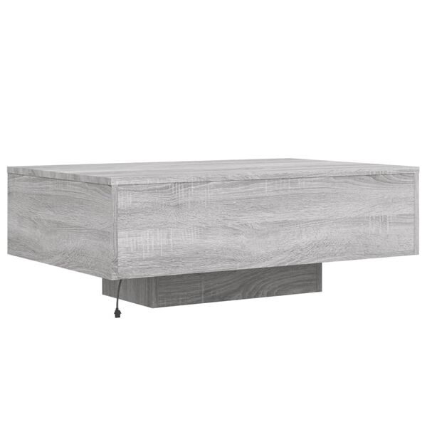 vidaXL Τραπεζάκι Σαλονιού με Φώτα LED Γκρι Sonoma 85x55x31 εκ.