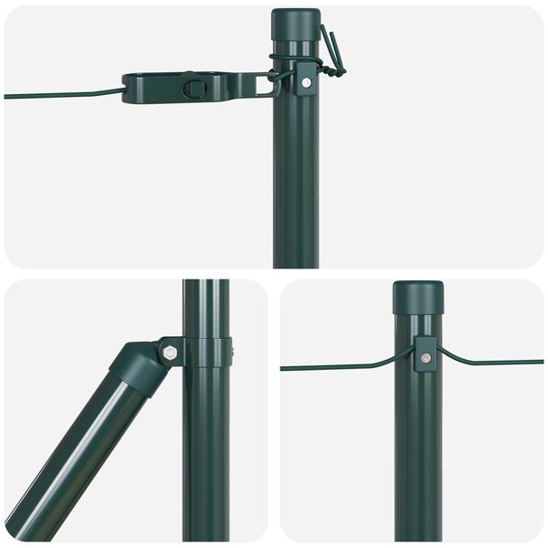 vidaXL Φράχτες 13 τεμ Πράσινοι Ø32 mm 100 cm Γαλβανισμένο Ατσάλι
