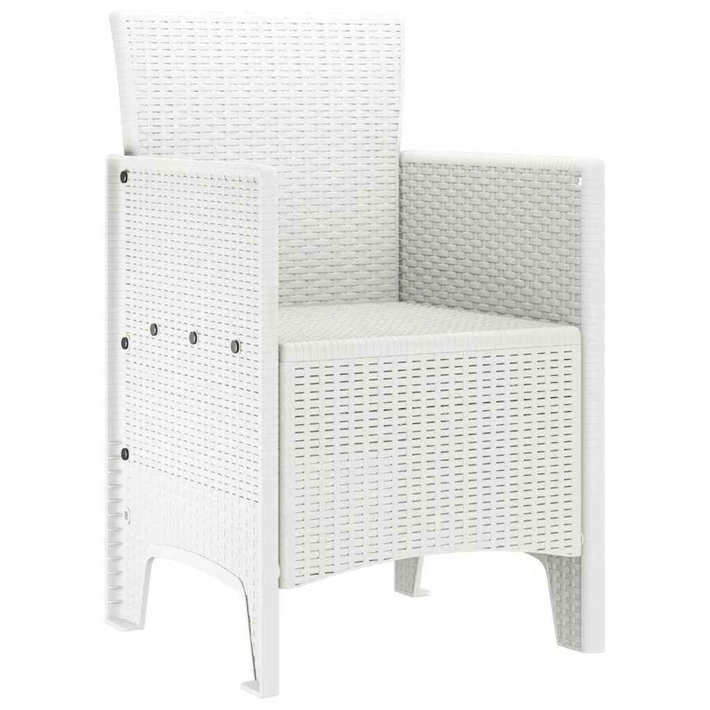 vidaXL Καρέκλα Κήπου 2 pcs Λευκό 53 x 49 x 85 εκ. PP
