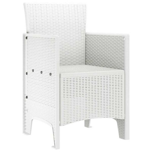 vidaXL Καρέκλα Κήπου 2 pcs Λευκό 53 x 49 x 85 εκ. PP