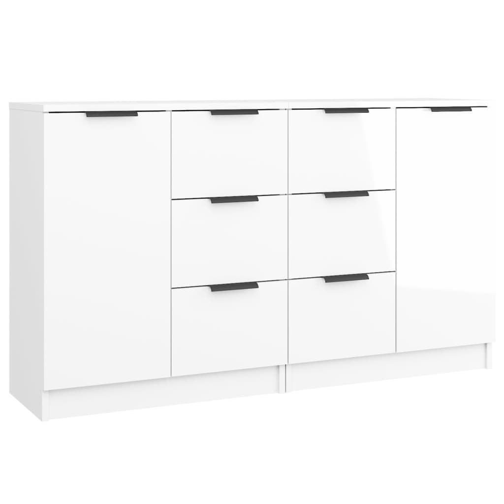 vidaXL Ντουλάπια 2 τεμ. Γυαλιστερό Λευκό 60x30x70εκ.Επεξεργασμένο Ξύλο