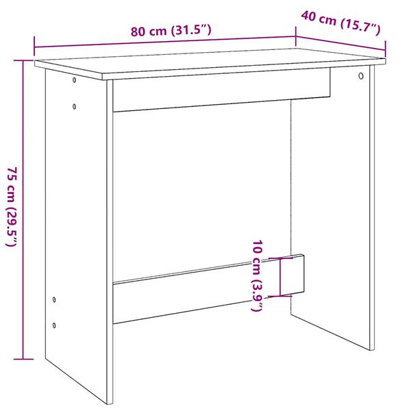 vidaXL Γραφείο Χρώμα Sonoma Δρυς 80 x 40 x 75 εκ. από Μοριοσανίδα