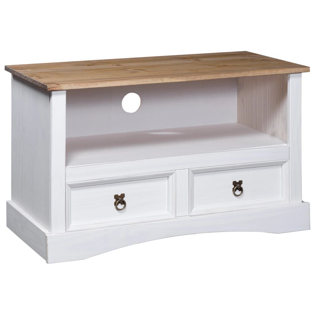 vidaXL Έπιπλο Τηλ. Μεξικ. Στιλ Corona 91x43x56 Λευκό εκ. Ξύλο Πεύκου