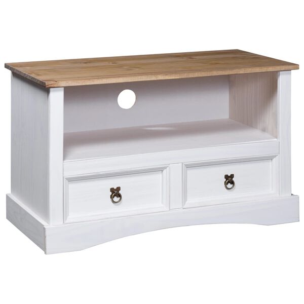 vidaXL Έπιπλο Τηλ. Μεξικ. Στιλ Corona 91x43x56 Λευκό εκ. Ξύλο Πεύκου