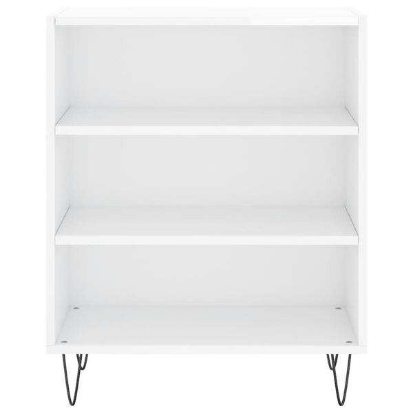 vidaXL Ραφιέρα Γυαλιστερή Λευκή 57 x 35 x 70 εκ. από Επεξεργ. Ξύλο