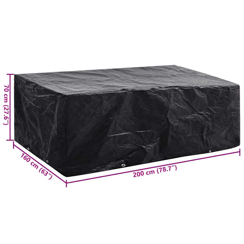 vidaXL Κάλυμμα Επίπλων Κήπου με 8 Κρίκους 200 x 160 x 70 εκ.